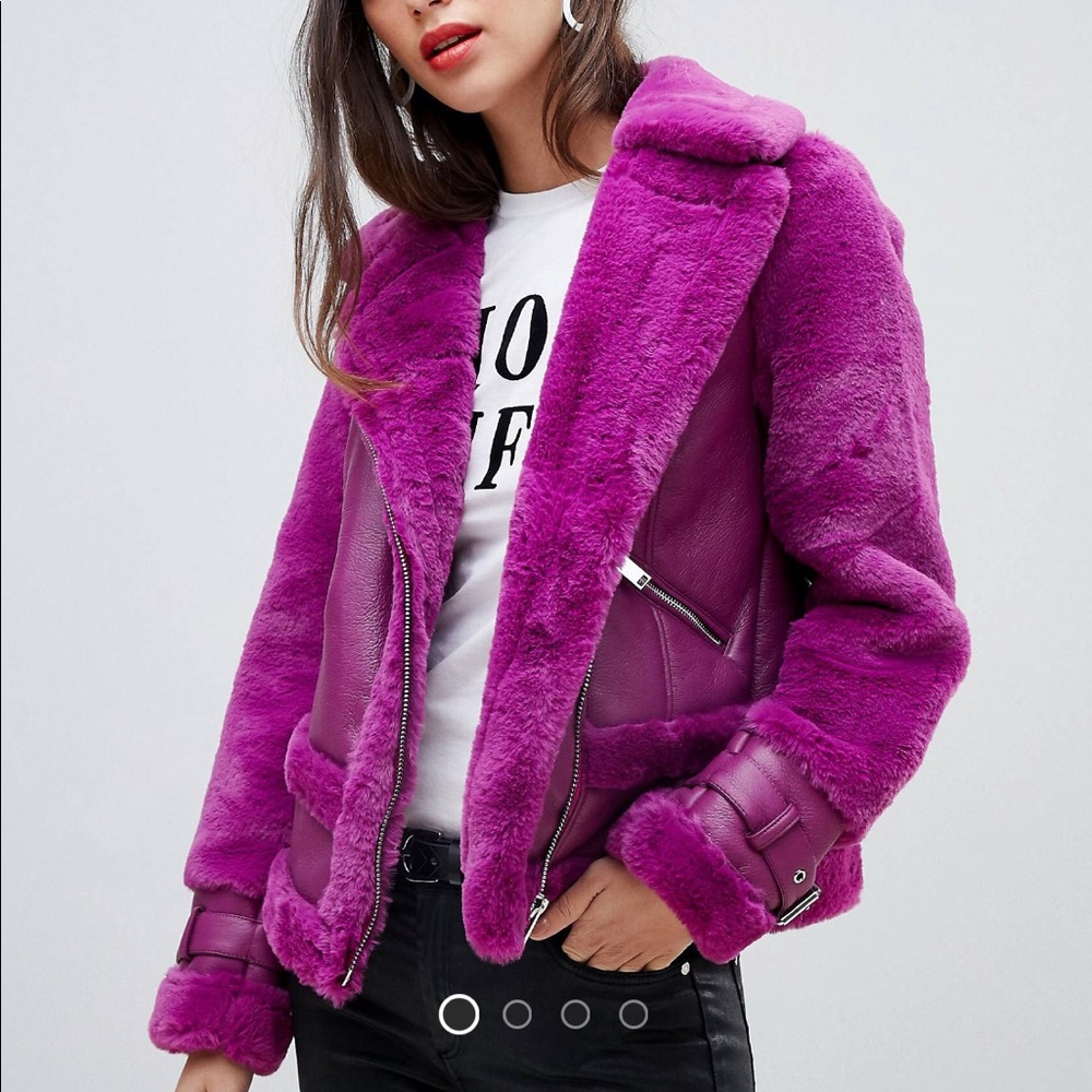 River Island Aviator Jacket in Purple